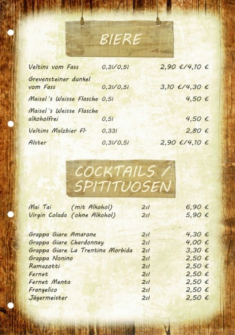 Biere - Cocktails - Spirituosen im Haduloha