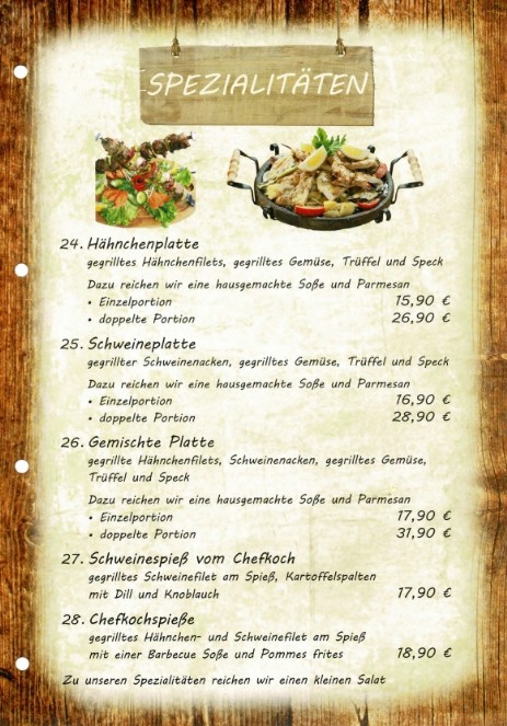 Spezialitäten im Haduloha